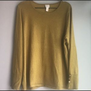CHICO’S citron rayon blend long sleeve sweater